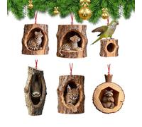 Décorations de sapin de Noël en acrylique 2D, pendentif animal avec finition brillante et design léger, idéal pour arbre, mur, fenêtre, jardin, balcon, décoration d'intérieur