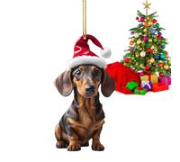 Décorations de sapin de Noël en acrylique pour chien - Décoration et pendentif de voiture pour chien, mignonnes et festives pour les amoureux