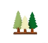 Décorations de sapin de Noël en bois sculpté à la main avec lignes transparentes pour décoration de scène de bibliothèque, accessoires de photographie festive, 9 x 2,4 x 9 cm