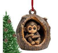 Décorations de sapin de Noël en forme d'animal | Pendentif mignon | Pendentif de sac, koala singe en acrylique 2D pour voiture, décoration d'intérieur, décorations