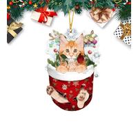 Décorations de Sapin de Noël en Forme de Chat, décoration de Noël Mignonne pour Les Amoureux des Chats, Ornements colorés d'intérieur pour Les Amoureux des Chats Teksome