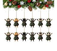 Décorations de Sapin de Noël en Forme de Chat Pendentif Chat pour Sapin de | 12 décorations d'animaux pour fêtes, mur, cheminée, sac, rétroviseur de