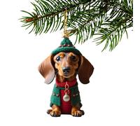 Décorations de sapin de Noël en forme de chien, pour les amoureux des chiens - Pendentif de voiture, ornements d'arbre ornement en acrylique pour