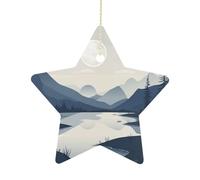 Décorations de sapin de Noël en forme d'étoile en céramique à suspendre en forme de rivières et de montagnes pour sapin de Noël, fête de famille, vacances