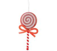 Décorations de sapin de Noël en plastique avec nœud pour décoration saisonnière de la maison - Pendentif de Noël en plastique léger (rouge)