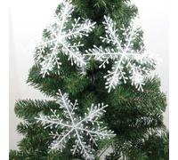 Décorations de sapin de Noël en plastique flocon de neige blanc