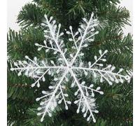 Décorations de sapin de Noël en plastique flocon de neige blanc