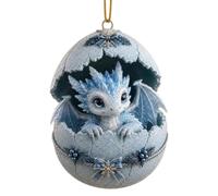 Décorations de sapin de Noël en résine en forme d'œuf de dragon 3D | Décorations de Noël en forme d'animal pour intérieur ou extérieur, salon, entrée, cheminée, fête de vacances