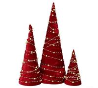 Décorations de sapin de Noël en velours conçues pour améliorer la décoration d'hiver avec une finition élégante pour plusieurs environnements intérieurs (rouge)