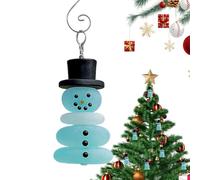Décorations de sapin de Noël en verre de mer - Ornement fait à la main en forme de bonhomme de neige en résine 3D, décoration de mer faite à la main, décoration de mer à suspendre pour arbre, maison
