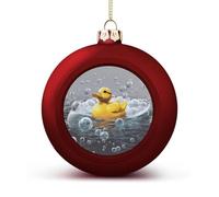 Décorations de sapin de Noël incassables en forme de canard à bulles en plastique pour fêtes de fin d'année