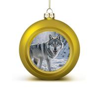 Décorations de sapin de Noël incassables en forme de loup hurlant en plastique pour fêtes de fin d'année