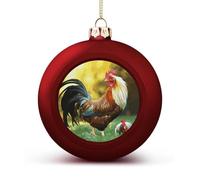 Décorations de sapin de Noël incassables en plastique - Belle poule de coq - Boules de Noël pour fêtes de fin d'année