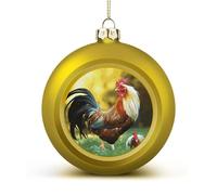 Décorations de sapin de Noël incassables en plastique - Belle poule de coq - Boules de Noël pour fêtes de fin d'année