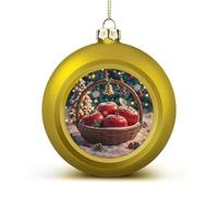 Décorations de sapin de Noël incassables - Panier de pommes rouges - Boules de Noël en plastique pour fêtes de fin d'année