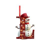 Décorations de sapin de Noël, lettres de A à Z, pendentif de Noël décoratif personnalisé, boules de Noël à faire soi-même, bonhomme de neige, décoration à suspendre