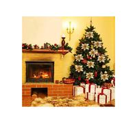 Décorations de sapin de Noël, lot de 12 ornements décoratifs, fleurs artificielles scintillantes, compatibles avec les mariages et les fêtes