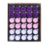 Décorations de sapin de Noël naturelles mélangées et couleurs - 3 cm - Lot de 30 pendentifs floqués - Plusieurs couleurs au choix (F, 23, 5 x 20 cm)