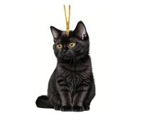 Décorations de sapin de Noël, ornement de sapin de Noël noir, mignon noir et blanc pour chats de Noël à suspendre, ornements de pente