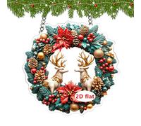 Décorations de Sapin de Noël | Ornements Hivernaux Colorés Suspendables Fantaisistes - 2D Acrylique Incassable Décoration Père Noël pour Intérieur et Extérieur Entrée Salle de Bain Salon Salle à Mange