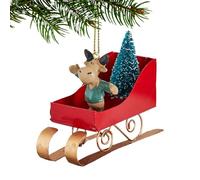 Décorations De Sapin De Noël | Pendentif Traîneau de Noël pour Accrocher à l'arbre - Pendentif en Fer Décorations Polyvalentes pour Cheminée Dessus de Table Porte Mur Intérieur Extérieur Célébrations