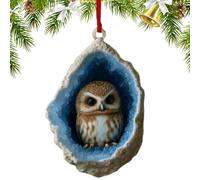 Décorations de sapin de Noël - Pendentifs en forme d'animal dans un trou de 10,2 cm | Pendentif plat en acrylique 2D pour les vacances, décoration saisonnière de maison, cheminée, fenêtre, jardin
