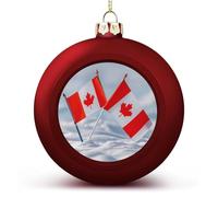 Décorations de sapin de Noël, petits drapeaux canadiens, ensemble de décoration de boule de Noël pour les vacances