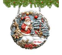 Décorations de sapin de Noël pour égayer les espaces de vacances - Décorations de Noël à suspendre | Pendentifs Père Noël en acrylique 2D pour intérieur ou extérieur, salle à manger, cuisine, maison