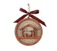 Décorations de sapin de Noël rouge cardinal - Décoration de Noël de 7,5 cm en bois sculpté à suspendre Souvenir toujours avec vous, visiteur du paradis (marron)