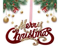 Décorations de sapin de Noël - Rouge floqué - Décoration de Noël d'hiver pour murs - Pour mur, fenêtre, branches, entrée, fête, jardin, terrasse, arrière-cour, hiver