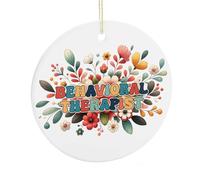 Décorations de sapin de Noël, souvenir commémoratif en céramique, décoration amusante à suspendre pour décoration d'intérieur, cadeaux pour technicien du comportement enregistré, 7,5 cm