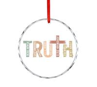 Décorations de sapin de Noël, souvenir commémoratif en verre de vérité, verset de la Bible, décoration amusante à suspendre pour décoration d'intérieur, cadeaux pour la famille et les amis, 7,5 cm