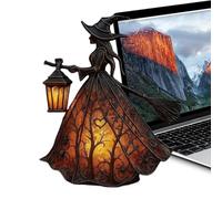 Décorations de Sorcière d'halloween,de Fenêtre Fantastique - Décoration Lumineuse Anti-Dérapante de Sorcière pour Bibliothèque, Salon, Table, Fenêtre et Intérieur