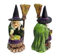 Décorations de sorcière d'Halloween - Décoration de bureau portable, décoration de maison d'Halloween | Figurines multifonctions de magicien et de sorcière, figurine effrayante pour fêtes à thème