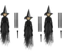 Décorations De Sorcières d'halloween, 3 Articles Tenant La Main des Sorcières Hurlant avec Une Lumière De Sorcière, Un Décor Criant De La Voix pour Une Décoration De Maison Hantée De Cour De Jardin