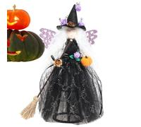 Décorations de sorcières d'Halloween avec balai, papillon et sorcière | Décoration de bureau en forme de sapin de Noël pour intérieur, maison, chambre, maison hantée, entrée, fenêtre,