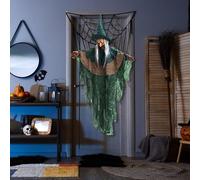 Décorations de sorcières d'Halloween - Light Up Eyes activation sonore Hanging Talking Witch Decoration, Hanging Witch with Voice | Appropriation animée pour la cour, la pelouse, la cour