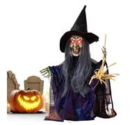 Décorations de sorcières en plein air, décorations d'Halloween sorcières en plein air activées par la voix, centre de table, fournitures légères pour cadeaux de fête