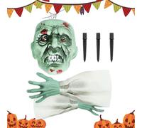 Décorations de squelette d'extérieur | Stake Halloween | 3 pièces design réaliste crânes pour chemin de jardin portail, chemin habitation sorcière