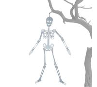 Décorations De Squelette Pour Halloween | 1.5 m Os Brillant dans le Noir Accessoires à Accrocher à la Porte | Décor Squelette Plat Accrochable pour Porte - pour Fête Bar Jardin Mur Maison Hantée Extér