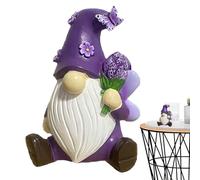 Décorations de statuettes de nain en résine | Décorations de gnomes violets pour l'extérieur, sculptures de nains de jardin violettes largement utilisées, décorations de jardin, cour, écrit