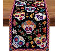 Décorations de table de crâne de sucre,Chemins de table décoratifs en forme de crâne de sucre | Décorations d'du jour des morts, fournitures de fête à thème mexicain pour la maison, la cuisine et la s