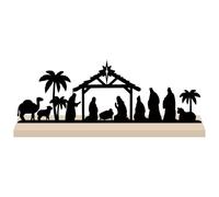 Décorations de table de Noël en bois - Silhouette de Jésus chrétien - Décoration de Noël - Centre de table - Crèche de Noël - Décorations de Noël d'intérieur