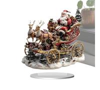 Décorations de Table de Noël Panneau Acrylique 2D avec Père Noël Renne | Décor d'Étagère de Noël pour Mariage Anniversaire Dîner Maison Hiver