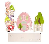 Décorations de Table de Pâques en Bois pour Maison de Lapin de Pâques | Cherish The Season Holiday Favor, centres de Table de Lapin à Collectionner pour Fournitures d