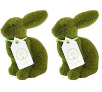 Décorations de Table de Pâques Lapin en Herbe Artificielle | Figurine de Lapin en Mousse de 15 cm | pour Pâques, Anniversaire d'enfants, thé du chapelier Fou, thème Alice au Pays des Merveilles
