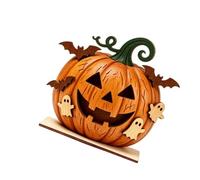 Décorations de table d'Halloween, décor de plateau à plusieurs niveaux d'intérieur, panneaux de table en bois, citrouilles, sorcières, centres de table, décors de plateau à plusieurs niveaux pour fête