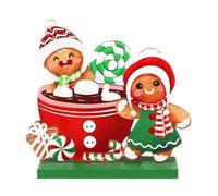 Décorations de table en bois de Noël - Décoration de bureau | Plateau de Noël à étages pour décoration de maison, cheminée, étagère, table, vacances d'hiver, dîner F