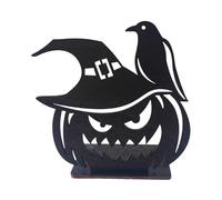 Décorations de table en bois pour Halloween, sorcière, Halloween, pour bureau, cheminée, salon, cuisine, bar Tgz809 (A, D)