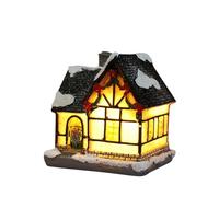 Décorations de table pour Noël Christmas Village Sets Christmas Decoration LED Lighted Village H0uses Winter Collectible Buildings Decorative Tabletop Decoration Xmas Holiday Ho